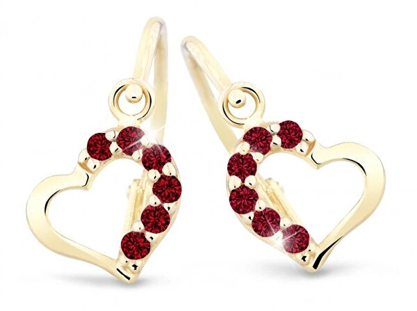 Cutie Jewellery Nežné detské náušnice zo žltého zlata C2757-10-X-1 červená