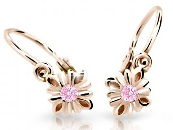 Cutie Jewellery Pôvabné detské náušnice z ružového zlata C2261-10-X-4 ružová