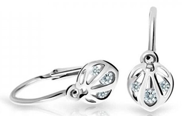 Cutie Jewellery Slušivé detské náušnice z bieleho zlata C2265-10-X-2 biela