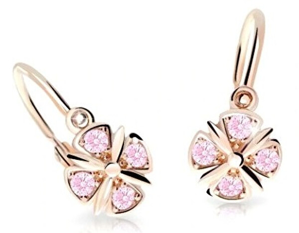 Cutie Jewellery Slušivé detské náušnice z ružového zlata C2245-10-X-4 ružová