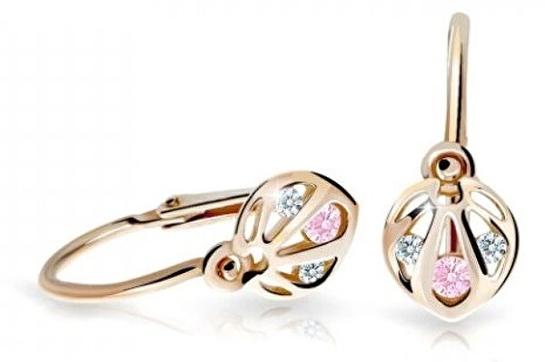 Cutie Jewellery Slušivé detské náušnice z ružového zlata C2265-10-X-4 ružová