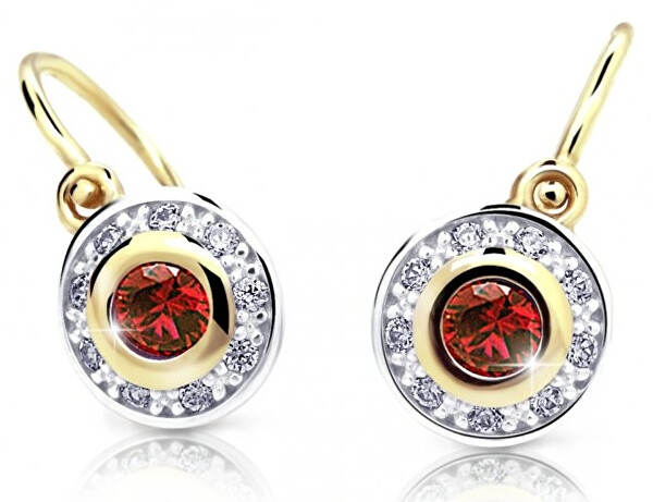 Cutie Jewellery Trblietavé detské bicolor náušnice C2400-10-X-1 červená