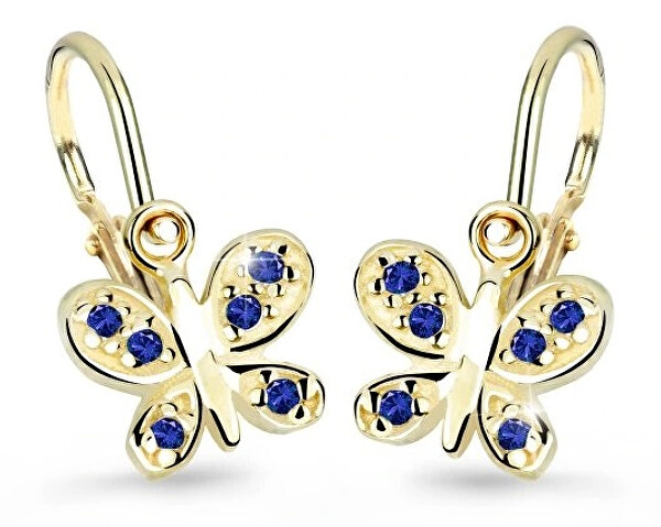 Cutie Jewellery Zlaté detské náušnice C2748-10-X-1 modrá