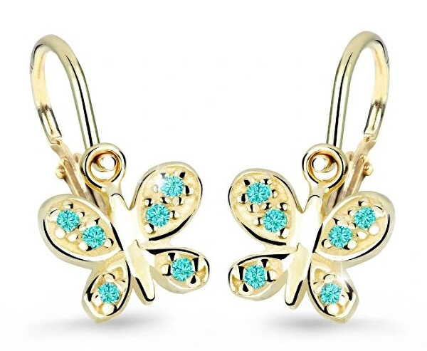 Cutie Jewellery Zlaté detské náušnice C2748-10-X-1 svetlo zelená