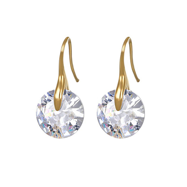 CRYSTalp CRYSTalp Cercei lungi placați cu aur cu cristal Happy 42308.WHI.EG