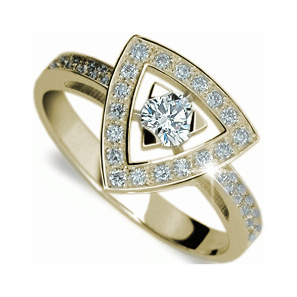 Danfil Luxusní zlatý prsten s diamanty DF1970z 53 mm