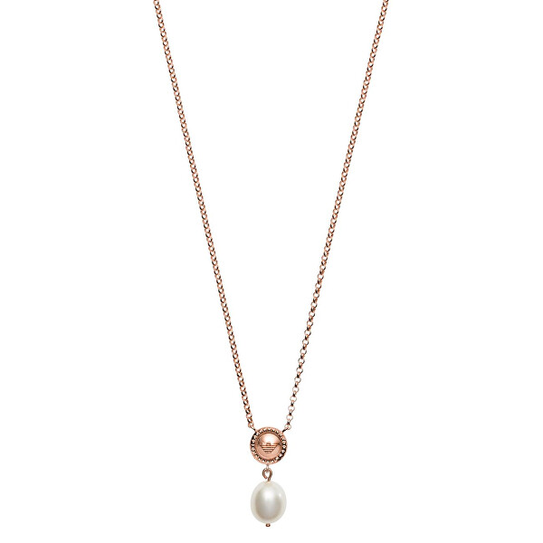 Emporio Armani Růžově zlacený stříbrný náhrdelník EG3433221