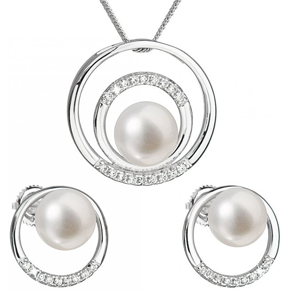 Evolution Group Souprava stříbrných šperků s pravými perlami Pavona 29038.1