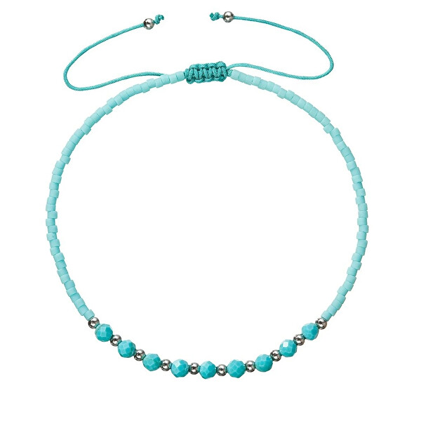 Evolution Group Evolution Group Textilný náramok s tyrkysovými Miyuki korálkami 13037.3 turquoise