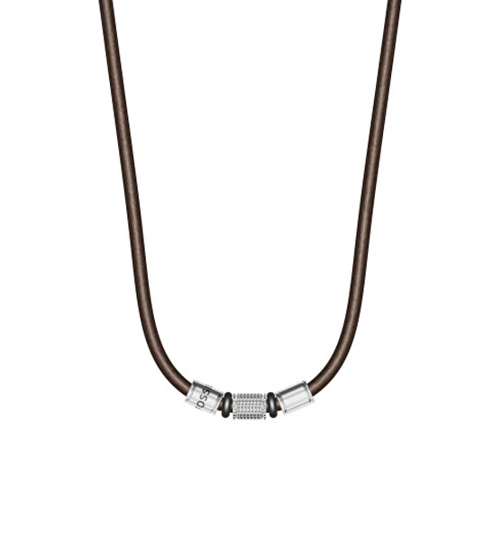 Fossil Fossil Colier din piele maro pentru bărbați JF05007998