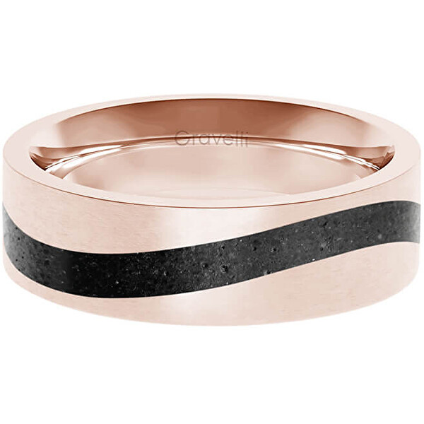 Gravelli Betonový prsten Curve bronzová/antracitová GJRWRGA113 53 mm