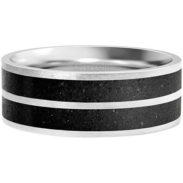 Gravelli Betonový prsten Fusion Double line ocelová/antracitová GJRWSSA112 56 mm