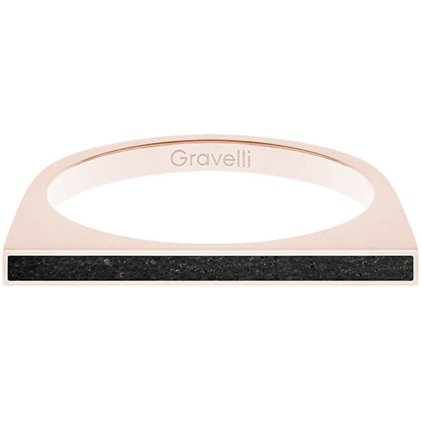 Gravelli Ocelový prsten s betonem One Side bronzová/antracitová GJRWRGA121 50 mm