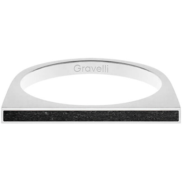 Gravelli Ocelový prsten s betonem One Side ocelová/antracitová GJRWSSA121 53 mm