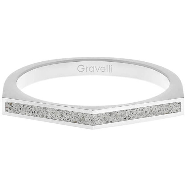 Gravelli Ocelový prsten s betonem Two Side ocelová/šedá GJRWSSG122 50 mm
