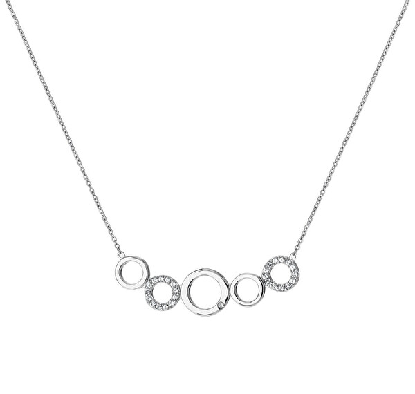 Hot Diamonds Hot Diamonds Elegantný strieborný náhrdelník s diamantom a topazmi Balance DN164