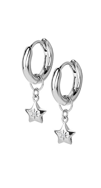 Hot Diamonds Hot Diamonds Hravé strieborné náušnice s diamantmi 2v1 Most Loved DE719