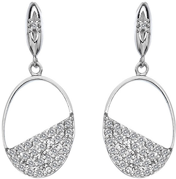 Hot Diamonds Hot Diamonds Strieborné oválne náušnice s diamantmi Horizon Topaz DE622