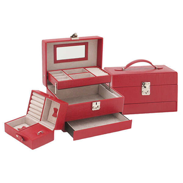 JK Box Designová červená šperkovnice SP-577/A7