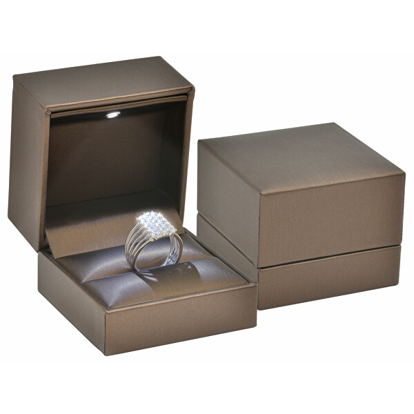 JK Box Luxusní LED osvětlená koženková krabička na prsten ZK-2/L/A21