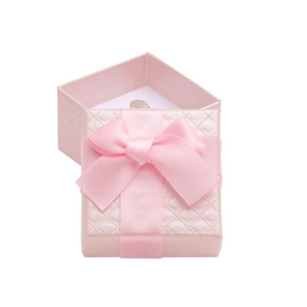 JK Box Růžová dárková krabička na šperky s mašlí AT-2/A5