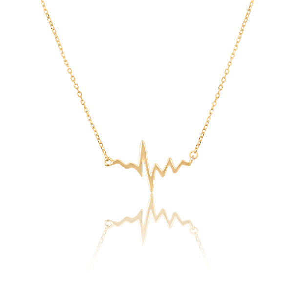 JVD Módní pozlacený náhrdelník EKG křivka SVLN0016SH2GO45