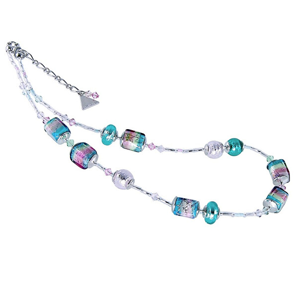 Lampglas Lákavý náhrdelník Sweet Cubes s ryzím stříbrem v perlách Lampglas NCU22
