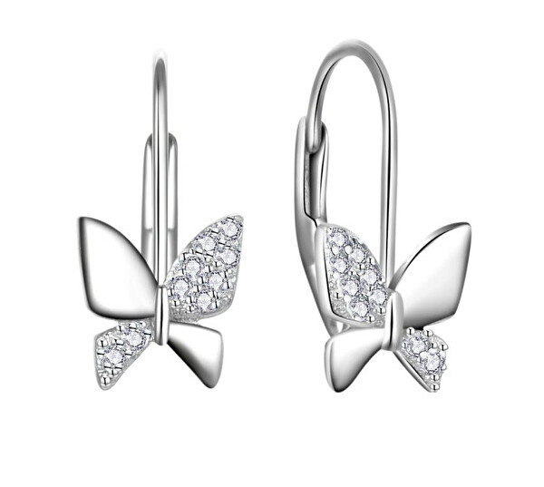 MOISS MOISS Cercei frumoși fluture din argint cu zircon transparent E0000330