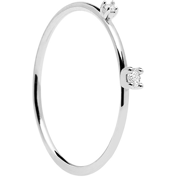 PDPAOLA Stříbrný prsten s čirými zirkony KITA Silver AN02-126 53 mm