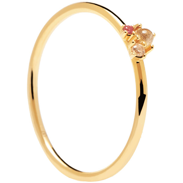 PDPAOLA Romantický pozlacený prsten ze stříbra ROSÉ BLUSH AN01-192 52 mm