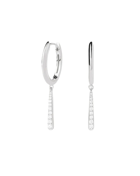 PDPAOLA Strieborné oválne náušnice Olga Mini Hoops Essentials ARB2-C89-U
