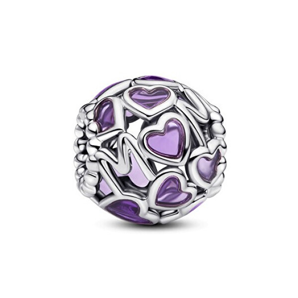 Pandora Pandora Elegantná strieborná korálka Srdce a nápis Mom Moments 793772C01