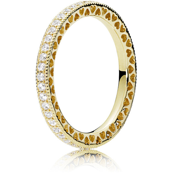 Pandora Třpytivý pozlacený prsten Shine 168655C01 56 mm