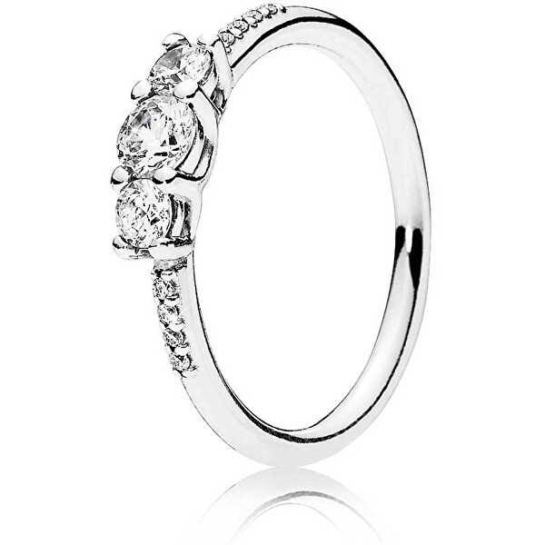 Pandora Třpytivý stříbrný prsten 196242CZ 54 mm