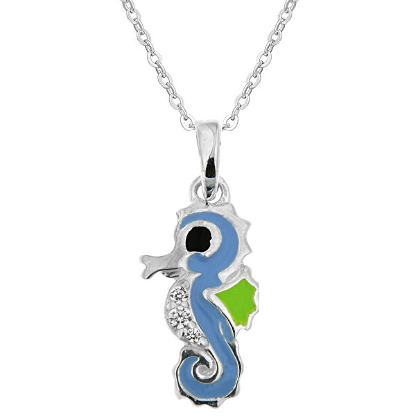Praqia -  Dívčí stříbrný náhrdelník Mořský koník KO8088_BR030_40_RH  (řetízek, přívěsek)
