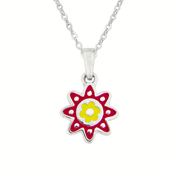 Praqia Něžný stříbrný náhrdelník s kytičkou KO8024_BR030_40_RH (řetízek, přívěsek)