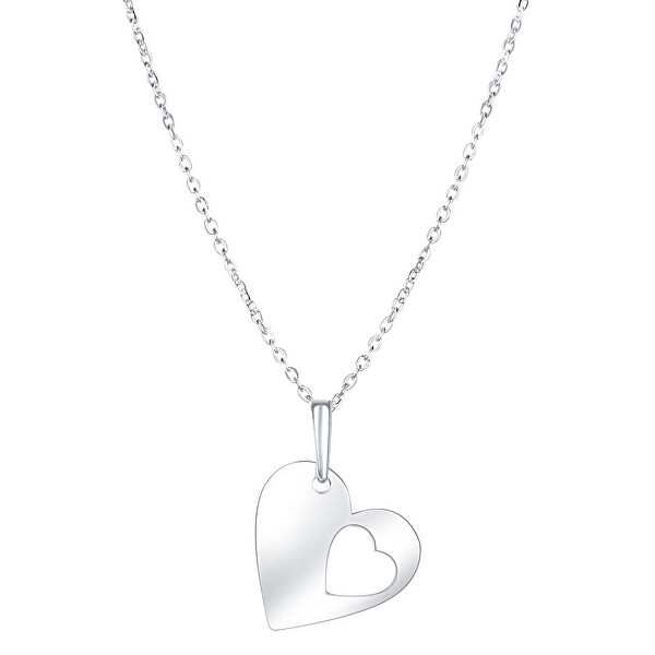 Praqia Romantický stříbrný náhrdelník Big love KO6328_BR030_45_RH (řetízek, přívěsek)