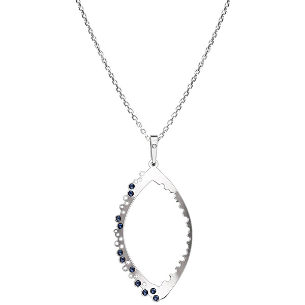 Praqia Stříbrný náhrdelník s krystaly Kapka KO1461_VO040_45_N_RH (řetízek, přívěsek)