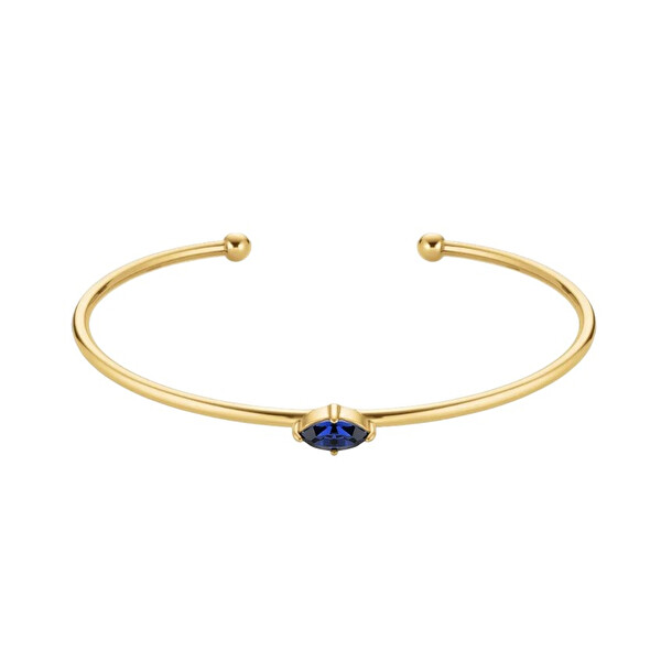 Rosefield Rosefield Otvorený pevný náramok s modrým Swarovski kryštálom JBMMG-J1241