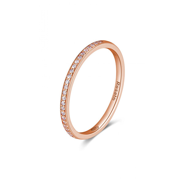 Rosato Minimalistický bronzový prsten se zirkony Allegra RZA030 58 mm