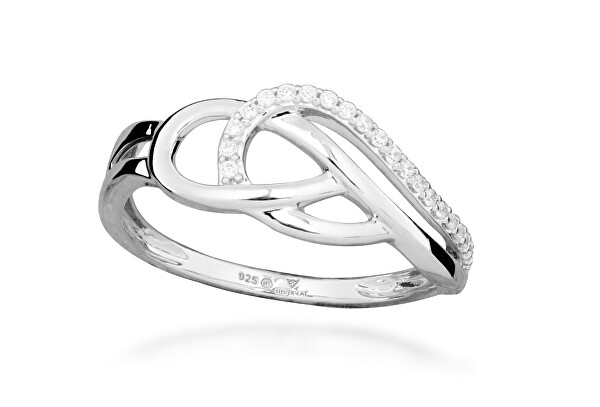 Silver Cat Elegantný strieborný prsteň s kubickými zirkónmi SC547 58 mm