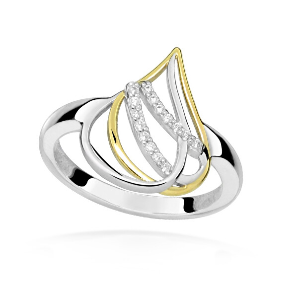 Silver Cat Elegantný strieborný prsteň so zirkónmi Bicolor SC608 56 mm