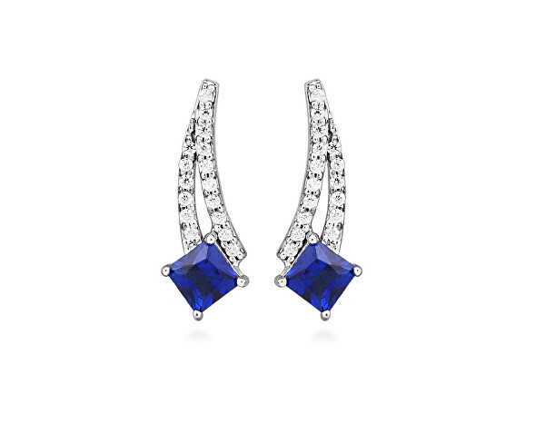 Silver Cat Cercei din argint cu safir sintetic Colored Stones SC662