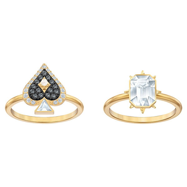 Swarovski Luxusní pozlacená sada prstenů s krystaly Tarot 55132 51 mm