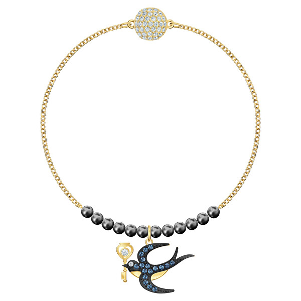 Swarovski Pozlacený náramek s perlami a krystaly Swarovski Remix 5494381, 5515998 18 cm
