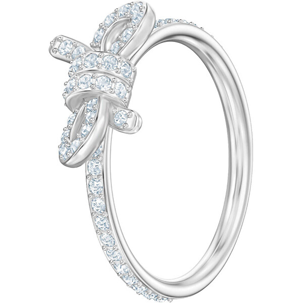 Swarovski Třpytivý prsten s mašličkou LIFELONG 5474934 52 mm