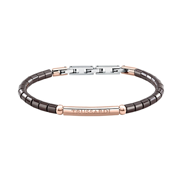 Trussardi Trussardi Hnedý keramický náramok pre mužov T-Ceramic TJAXE02