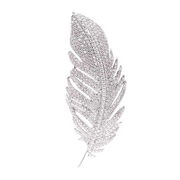 Troli Troli Broșă elegantă strălucitoare Pană Silver