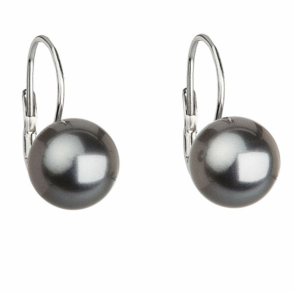 Troli Elegantní perlové náušnice s klapkou Pearl Grey 71106.3