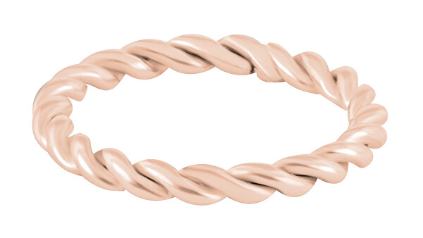 Troli Troli Inel modern placat cu aur roz 61 mm